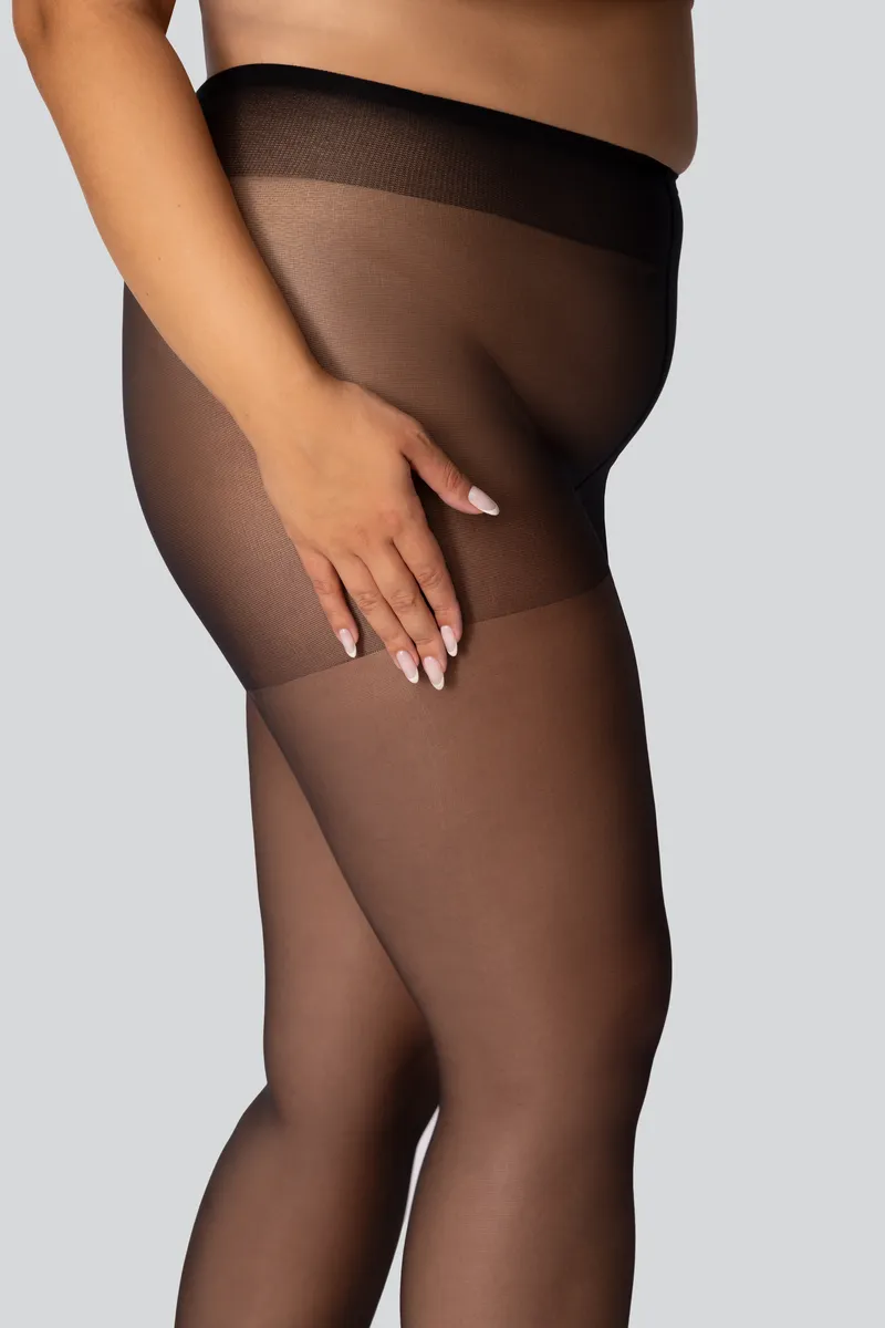 QUEEN SIZE CHARLOTTE 20 TIGHTS ONYX