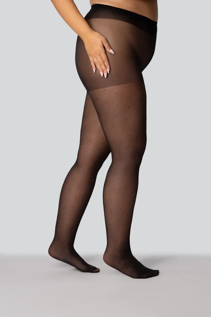QUEEN SIZE DOTS RIGHT 30 TIGHTS ONYX - 2