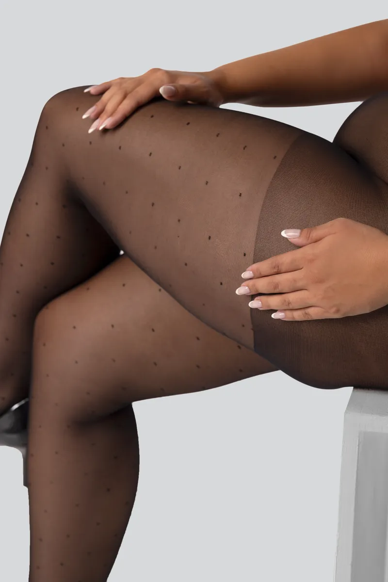 QUEEN SIZE DOTS RIGHT 30 TIGHTS ONYX - 3