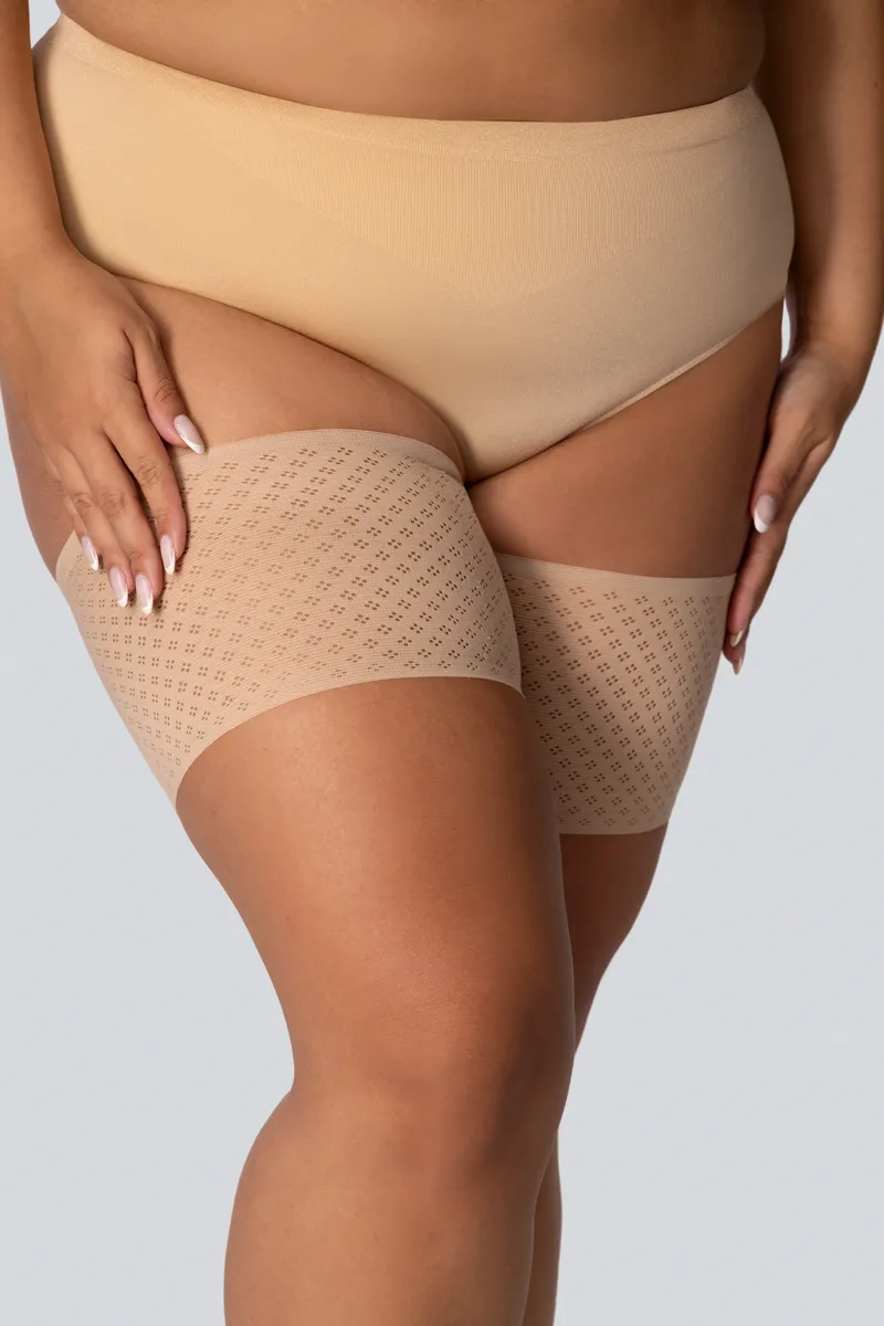 QUEEN SIZE BREATHABLE ANTI-CHAFING THIGH BANDS CHAMPAGNE PEARL - 1