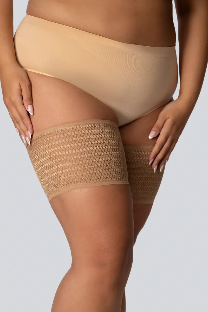 QUEEN SIZE DIAMOND ANTI-CHAFING THIGH BANDS GOLDEN PEARL - 1